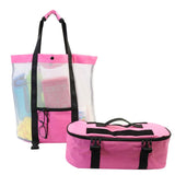 Large Mesh Beach Bag Easily Clean and Breathable Beach Tote Bag for Men Women Detachable Insulation V1369-AZ3-W-01743
