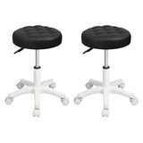 Levede 2x Rolling Bar Stool Swivel Salon SPA Chair Black BR1065-BKX2