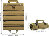 Roll-up tool bag - Tool belt - Open tool bag - with adjustable strap - Drill holder - Canvas V1188-MS-313-0472