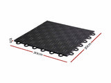 Giantz Garage Floor Tiles Interlocking PP Flooring 25PCS 30x30cm Black GFT-30X30-25P-BK
