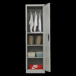 Single-Door Metal Tall Cabinet Shelf Storage for Home Office Gym V63-844431