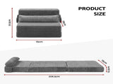 Artiss 3-in-1 Folding Sofa Bed Armless Lounger Chair with Side Pocket and Pillow SB-B-CDF-FOLD-GY