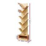 Artiss Tree Bookshelf 9 Tiers - ECHO Oak FURNI-E-SHELF-9T-NT