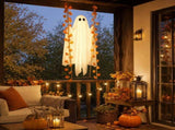 Halloween Hanging Swinging Ghost Decoration with Maple Leaf Vines, Remote Controlled LED Light, V1366-AZ2-W-24747