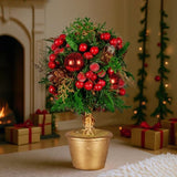Christabelle 36cm Christmas Tabletop Topiary with Berries Baubles & Pine Cones 112_GUE504