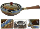 Chinese Ceramic Teapot 360 Degree Rotation Kung Fu Teapot Portable Travel Teaware Tea Kettle V1366-AZ2-W-04530