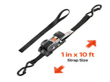Retractable Ratchet Straps, 25.4 mm x 3 m, Tie Down Straps with S Hooks, 544 kg Break Strength, 4 V952-SXGJLD1INCH1LTOCP001V0
