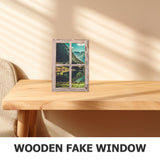 2Pcs Decorative Wooden Faux Window Frame Rustic Country Wall Art V1370-AZ4-18110