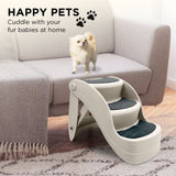 Furtastic 38cm Foldable Dog Cat Pet Stairs Ramp - White PTS-EJE-434-WH