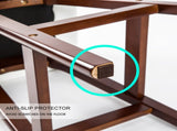 4X Wooden Bar Stool Dining Chair Leather SOPHIA 65cm WHITE BROWN V274-FT-WBSPU-75WH4-BNP