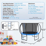 10FT, 330 lbs with Enclosure Net, Ladder, and Curved Pole, Heavy Duty V952-YXBC10YCHWYX52X5HV0