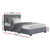 Artiss Bed Frame King Single Size Gas Lift Grey VILA BFRAME-E-VILA-KS-GY-ABC