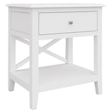 Daisy Side Table Desk Sofa End Table Solid Acacia Wood Hampton Furniture - White V315-VO-HAMP-12