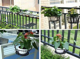 Hanging Railing Iron Planter Baskets Flower Pot Holder Hanger Metal Fence Rail for Patio Balcony V1294-YM0715-10326825