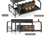 Extendable spice rack with storage accessories - 2 tiers V1189-WXFBOL-44-1
