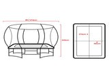 Kahuna 6 ft x 9 ft Rectangular Outdoor Trampoline - Rainbow TRA-FJP-RCT-69V-RB