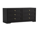 Artiss 6 Chest of Drawers Tallboy Cabinet - LEIF Black FUR-U-CDR-6D-BK-AB