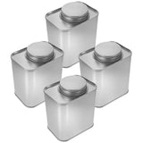 Tinplate Coffee Bean Canister Plated Silver Airtight for Tea and Sugar 4Pcs V1369-AZ3-W-20896