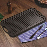 SOGA 50.8cm Cast Iron Ridged Griddle Hot Plate Grill Pan BBQ Stovetop ZPAI009