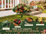 Jingle Jollys 2 Pack 45cm Lighted Artificial Christmas Tree Pathway Xmas Trees XM-TR-MINI-45-GRX2-LED
