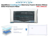 Mediflow Elite Premium Fiber Cooling Gel Memory Foam Water Pillow 44 x 66 cm V442-ABR-PILLOW-ELITEWATERGELFOAM-WHITE-ST