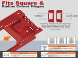 Door Hinge Jig, Door Hinge Template for 8 Hinge Sizes From 2-1/2in to 6in and Door Thickness From V1370-AZ4-10191
