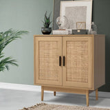 Artiss Rattan Buffet Sideboard 2 Doors - BRIONY Oak FURNI-E-RAT-SID90-WD