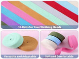 Vin Beauty 16 Rolls Cotton Webbing Strap 1 Inch Wide 3.3 Yard Polyester Webbing Straps for Bag V1258-DP02-C-747