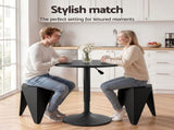 Artiss Bar Stools and Table Set 3PCS Dining Desk Kitchen Chairs Cafe Pub Black BA-SET-304-T-BK