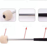 2 Pcs Bass Steel Drum,Wool Felt Drum Sticks with Stainless Steel Handle,Anti-slip Wool Drum V1370-AZ4-05364