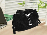 Black Convertible Bucket Handbag with Adjustable Shoulder Straps for Comfortable, Versatile Everyday V1369-AZ3-W-21631