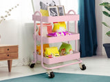 Levede 3 Tiers Kitchen Trolley Cart Pink HO0576-3-PK_NZ