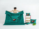 Dark Green Little Squirrel - 2-in-1 Foldable Car Pillow Blanket - Cozy 40x40cm Pillow, Unfolds to V888-ELOSUNG33521