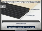 2 Pcs 0.7" Rise Threshold Ramps for Doorways Self Adhesive Ramps for Door Adjustable Cuttable V1258-DP02-C-2844