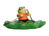 Simulation Resin Floating Lotus Leaf Frogs Ornament Fish Pond Fountain Landscape Decor V1294-YM0715-3111210437011