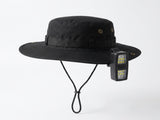 Black Outdoor Sun Protection Safety Light Bundle - Foldable Polyester Bucket Hat with Wide Brim V888-ELOSUNG56216-3