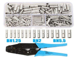 BN200pcs Tubular BN Crimp Terminals and HS-40J Crimping Pliers Set V1107-145-12761