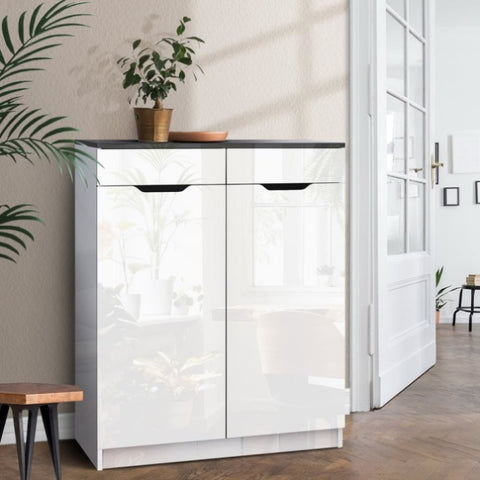 Artiss Shoe Rack Cabinet 30 Pairs White Eve FURNI-L-GS-SHOE01-WHBK-AB