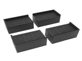 4pcs Furniture Riser Black Enlarged Widened Rectangle Rubber 3in Furniture Leg Mat for Home V1294-YM0717-3114220071811