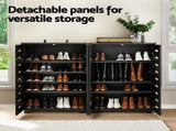Artiss Shoe Rack Storage Cabinet 20 Pairs 5-tier Black Alster FUR-W-SHOE-LVD02-BK