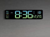 16" Green gradient color Large Digital Big Jumbo LED Wall Desk Clock Display With Temperature V201-FAZ0016GR8AU