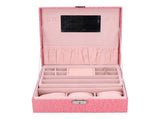 Pink Artificial Leather Jewelry Box Watch Jewelry Packaging Container Holder for Girls V1294-YM0721-3115210031111