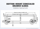6 Pairs of 457.2mm Drawer Bottom Side Mount Rails, Heavy Duty Full Ball Bearing Extension Steel V952-DZYZSCTHG100X2OPKV0
