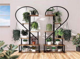 6 Tier Corner Plant Stand Metal & MDF Ladder Shelf Rack V178-66985