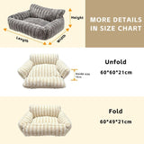 Cozy Foldable Pet Sofa Bed with Plush Sherpa Fleece A Portable, Warm Retreat for Cats and Small V1341-ZY-23Q9DWBL-BEIGE