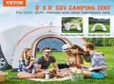 SUV Camping Tent, 8'-8' SUV Tent Attachment for Camping with Rain Layer and Carry Bag, PU2000mm V952-CSUV6508008004E90V0