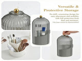 10 in Toothbrush Holders with Sliding Lid for Countertop,Rotating 3 Slots Toothpaste Holder for V1366-AZ2-W-18280
