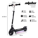 ALPHA Edge Electric Scooter Kids/Teens, 16km/h Max, Adjustable Height, UL Certified, AU Compliant, V219-TRNESCAL2BKA