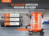 28 Gallon Vacuum Sand Blaster, Dustless Sandblaster with Built-in 1200W Vacuum System for Dust V952-PSGP286125PSIP3JOV3