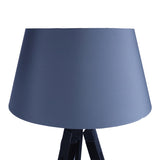 LARGE TRIPOD FLOOR LAMP Linen Shade Modern Light Retro Wooden - Matte Black V563-75169
